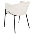 Moderná čalúnená jedálenská stolička Sionna s béžovým melírovaným poťahom a čiernymi nožičkami 77 cm