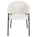 Moderná čalúnená jedálenská stolička Sionna s béžovým melírovaným poťahom a čiernymi nožičkami 77 cm
