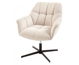 Dizajnové otočné výškovo nastaviteľné kreslo Mariposa v béžovej farbe 89 cm 