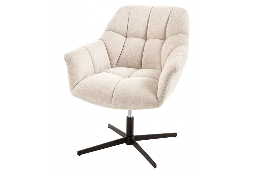 Dizajnová otočná stolička Mariposa v béžovej farbe s výškovo nastaviteľnou nohou v čiernej farbe