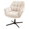 Dizajnová otočná stolička Mariposa v béžovej farbe s výškovo nastaviteľnou nohou v čiernej farbe