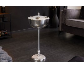 Dizajnová strieborná nádoba na chladenie vína Perlea z kovu s elegantnou pokrývkou 81cm