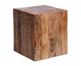 Štýlový príručný stolík z masívu Cascara hnedý