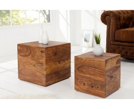 Sada masívnych odkladacích stolíkov Makassar