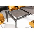 Moderný rozkladací jedálenský stôl Antan v antracitovom sivom prevedení s keramickou doskou a kovovou konštrukciou 240cm
