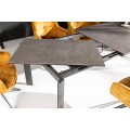 Moderný rozkladací jedálenský stôl Antan v antracitovom sivom prevedení s keramickou doskou a kovovou konštrukciou 240cm