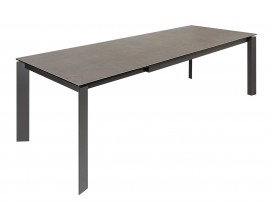 Moderný rozkladací jedálenský stôl Antan v antracitovom sivom prevedení s keramickou doskou a kovovou konštrukciou 240cm