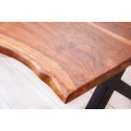Masívny jedálenský stôl Sheesham v industriálnom štýle s kovovými nohami 180cm
