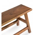 Vidiecka masívna obdĺžniková lavica Sulawesi zo suarového dreva v tmavej hnedej farbe 80 cm