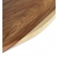 Luxusný masívny konferenčný stolík Sulawesi s oválnou organickou doskou z dreva suar v hnedých a krémových odtieňoch 130 cm