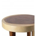 Dizajnový masívny okrúhly konferenčný stolík Sulawesi zo suarového dreva v naturálnej hnedej a béžovej farbe 60 cm
