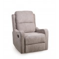 Moderné sivé polohovateľné kreslo Martin so sklápacou chrbtovou opierkou a vysúvacou podnožkou s textilným poťahom s výrazným tkaním v sivej farbe