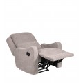 Moderné čalúnené relaxačné kreslo Martin s poťahom v sivej farbe s polohovateľnou chrbtovou opierkou a podnožkou 95 cm