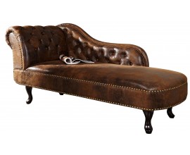 Luxusná leňoška Chesterfield Brown Antik Look