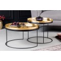 Art-deco set okrúhlych konferenčných stolíkov Elements zlatá 57cm