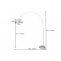 Dizajnová moderná stojaca lampa Big Bow II 170-205 cm chróm