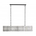Luxusný industriálny mramorový obdĺžnikový závesný luster Sara s bielymi doštičkami kovovou s kovovou konštrukciou 142 cm