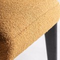 Luxusná moderná jedálenská stolička Fragonio s horčicovo žltým buklé poťahom a čiernym dreveným rámom 82 cm