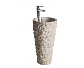 Luxusné dizajnové vysoké umývadlo Macadia zo sivého kameňa s hrubou naturálnou štruktúrou 71 cm