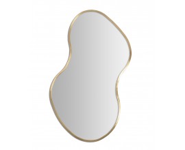 Luxusné art deco zlaté zrkadlo Acero s rámom z kovu s atypickou organickou siluetou s výraznými zaobleniami