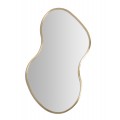 Luxusné art deco zlaté zrkadlo Acero s rámom z kovu s atypickou organickou siluetou s výraznými zaobleniami