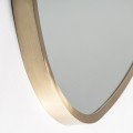 Luxusné glamour nástenné zrkadlo Acero asymetrického zaobleného tvaru s tenkým zlatým kovovým rámom 109 cm