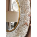 Zlaté okrúhle textúrované nástenné zrkadlo Meriss v industriálnom štýle