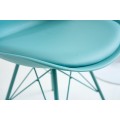 Moderná tyrkysová jedálenská stolička Scandinavia s čalúnením z eko-kože 85cm