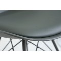 Dizajnová sivá jedálenská stolička Scandinavia s čalúnením z eko-kože 85 cm