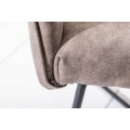 Moderná taupe sivá jedálenská stolička Amala zamatová 83cm