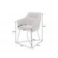 Moderná taupe sivá jedálenská stolička Amala zamatová 83cm
