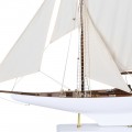 Koloniálna drevená dekorácia námornej plachetnicovej lode Marina v bielej farbe 98 cm