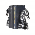Glamour sada kovových strieborných zarážok na knihy Equus s dekorom konských hláv 22 cm