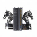 Glamour sada kovových strieborných zarážok na knihy Equus s dekorom konských hláv 22 cm