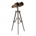 Vintage dekorácia ďalekohľadu See s kovovým bronzovým povrchom na trojnožkovom stojane