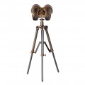 Koloniálna vintage dekorácia ďalekohľadu See na trojnožkovom bronzovom kovovom stojane 40 cm