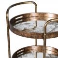 Industriálny okrúhly vozík Bronzia s tromi poličkami so zrkadlovou prírodnou potlačou 88 cm