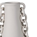 Moderná porcelánová váza Chain v sivej farbe s bočným dekorom reťazí 43 cm