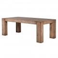 Luxusný klasický obdĺžnikový osemmiestny jedálenský stôl Fermont z bledo hnedého recyklovaného dreva s kvádrovými nožičkami s patinovaným povrchom