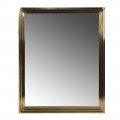 Glamour obdĺžnikové závesné zrkadlo Cascade so zlatým kovovým trojitým rámom v kaskádovom dizajne s hladkým lesklým povrchom