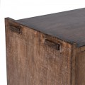 Luxusný vidiecky príborník Plymouth z masívneho recyklovaného dreva v naturálnej hnedej farbe so štyrmi dvierkami 200 cm