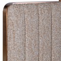 Luxusná art deco manželská posteľ Nubilia s čalúneným čelom s béžovým buklé poťahom a medeným kovovým rámom 322 cm