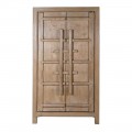 Luxusná vidiecka skriňa Crosby s dvojitými dvierkami s výrazným lineárnym zdobením v svetlej hnedej farbe dreva 210 cm