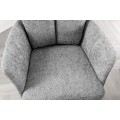Dizajnová retro otočná stolička Dover so sivým čalúnením a opierkami na ruky 92 cm