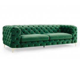 Chesterfield luxusná sedačka Freya tmavozelená 240cm