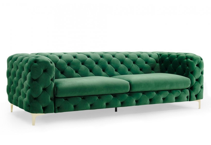 Chesterfield luxusná sedačka Freya tmavozelená 240cm