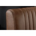 Industriálna retro hnedá kožená prešívaná konzolová jedálenská stolička Inspirativo s čiernou kovovou konštrukciou 88 cm