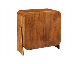 Vidiecky dvojdverový masívny obdlžnikový príborník Karat z mangového hnedého dreva s trojuholníkovými nožičkami 76 cm