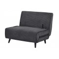 Dizajnové škandinávske rozkladacie kreslo Kurt tmavej sivej farby s menčestrovým poťahom 100 cm 