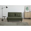 Dizajnové škandinávske rozkladacie dvojmieste kordové kreslo Kurt v olivovo zelenej farbe s čiernymi nožičkami 140 cm